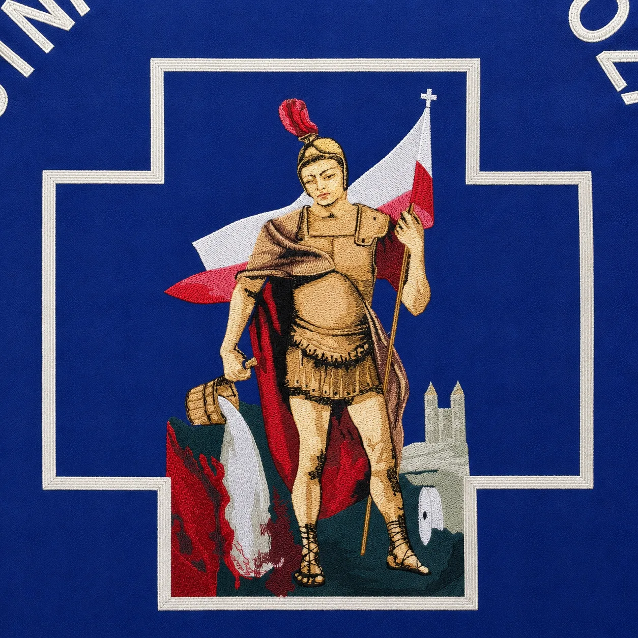 Symbolika zgodna z tradycją pożarniczą.
